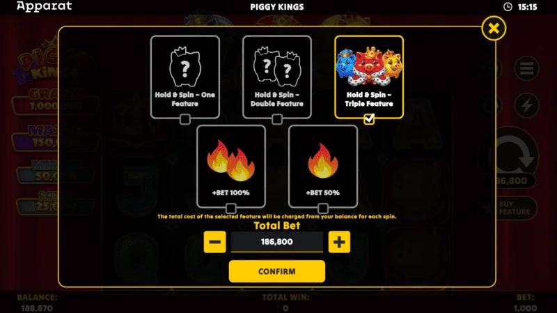 Piggy Kings - fitore e madhe në Hold and Spin